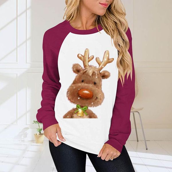 

women's hoodies & sweatshirts christmas day couples matching cute santa elk print harajuku long sleeve pullovers sudadera, Black