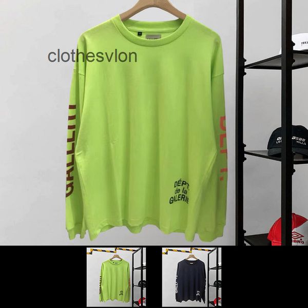 

2022 designer t-shirts gallerydept mens fashion hip hop high street gd casual loose round neck printed long sleeve t-shirt ov7m, White;black