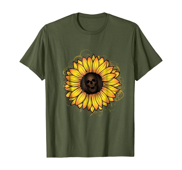 

sunflower skull t-shirt, White;black