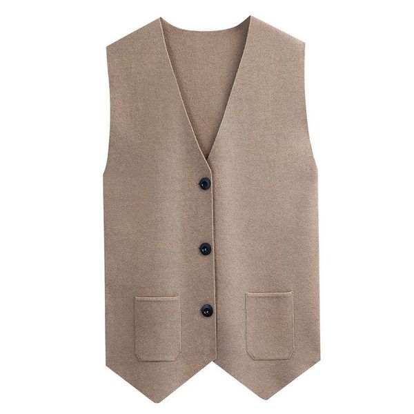 

men's vests mens sweater vest v-neck sleeveless knit cardigan waistcoat with pocket khaki three button slim fit sweaters for business m, Black;white