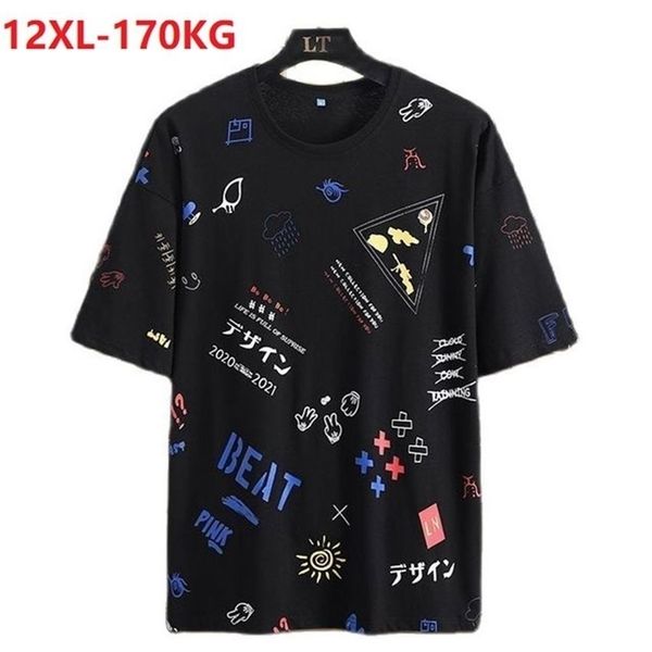 

summer men women cotton t-shirts short sleeve large size 8xl 10xl 12xl 15xl 18xl big size tees home casual loose black 54 220315, White;black