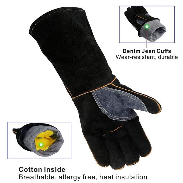

disposable gloves extreme heat fire resistant leather with stitching mitts perfect for fireplace stove oven grill welding bbq mig pot