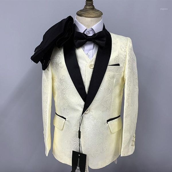 

men's suits & blazers boy 3 pcs suit set jacket pants vest / fashion children's boutique wedding man formal dress coat, White;black