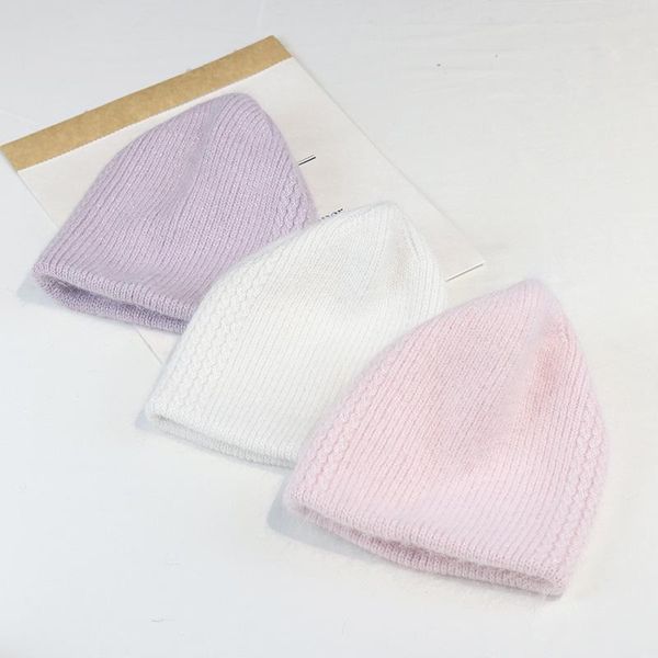 

beanies 2022 hat female winter korean cute cat ears sleeve cap warm fur knitted woolen all-matching beanie hip hop