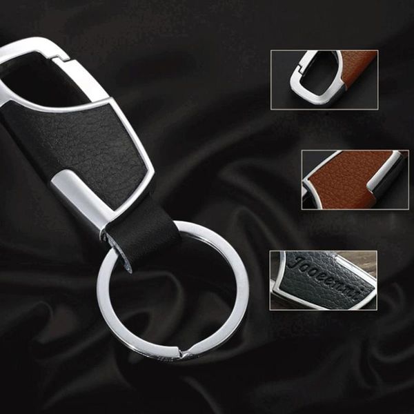 

keychains leather waist hanging keyrings for car chaveiro innovative key chains rings holder man gift, Silver