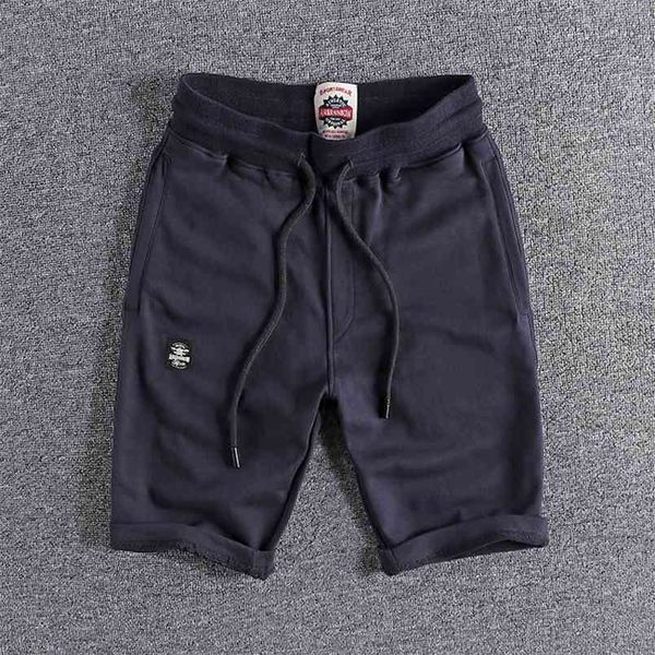 

1203 men summer casual shorts elastic waist solid color drawstring pockets comfortable cotton japan style chic streetwear 210716, White;black