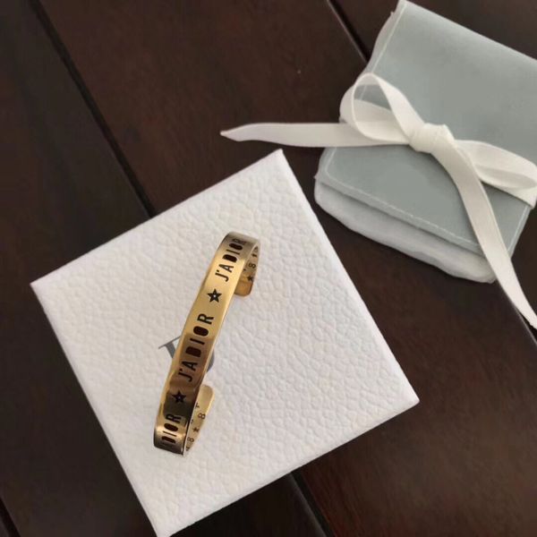 

design jewelry brass letter open bracelet female versatile couple fashion, Black