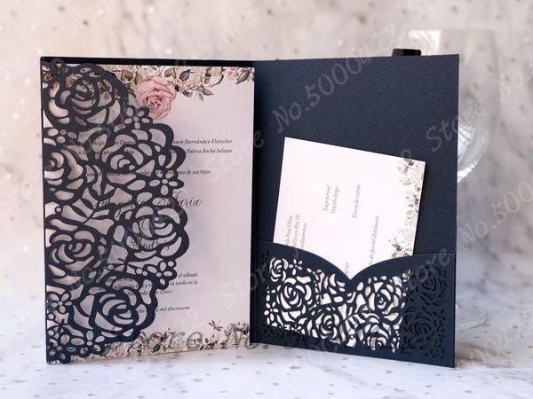 

greeting cards 50pcs invitations laser cut luxury wedding elegant invit custom print personality activity party decor