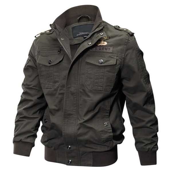 Plus Size Military Bomberjacke Männer Frühling Herbst Casual Multi-Pocket Pilot Jacken Männliche Armee Fracht Flug Herren Jacken M-6XL 210818