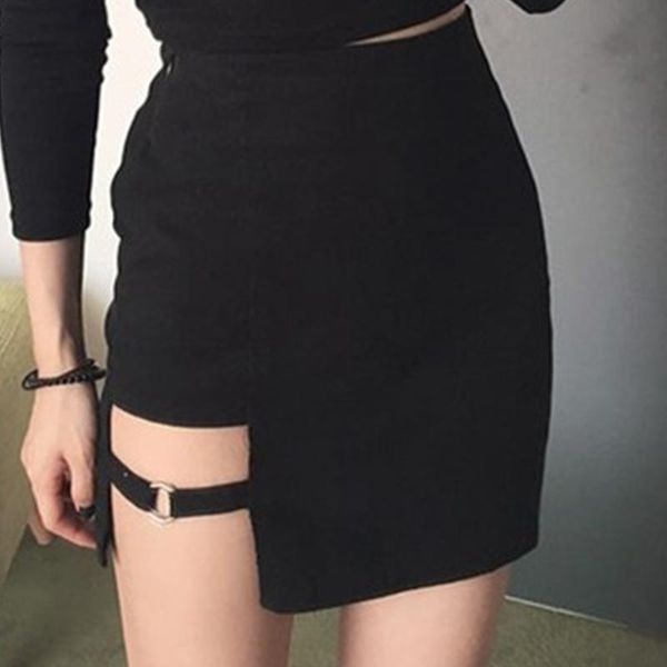 

skirt female fashion high waist black women harajuku irregular tight summer mini skirts