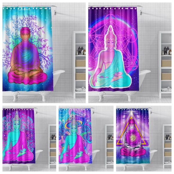 

shower curtains starry sky buddha waterproof curtain bathroom polyester fabric bath home decor