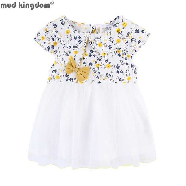 Mudkingdom Floral Baby Girl Dress Stile cinese Qipao Estate per bambini Vestiti Tulle Stampa Ragazze es Abbigliamento bambino 210615