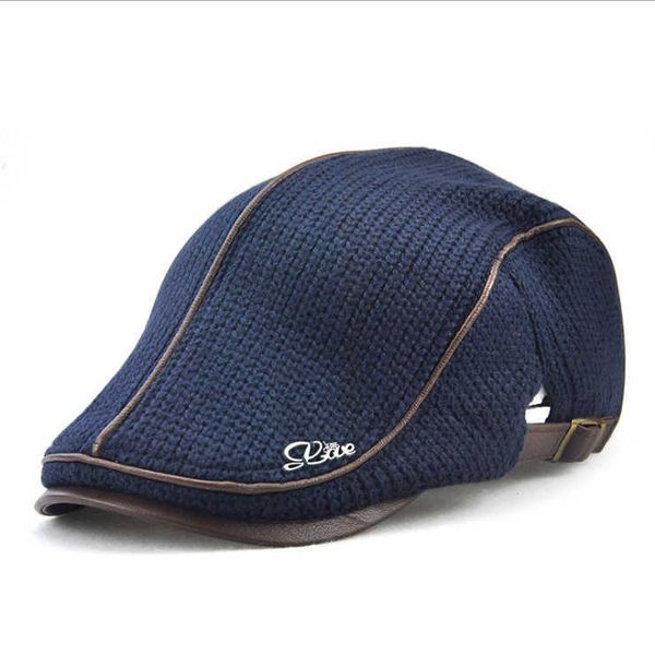 

new knitted cap for middle-aged and old men, Blue;gray