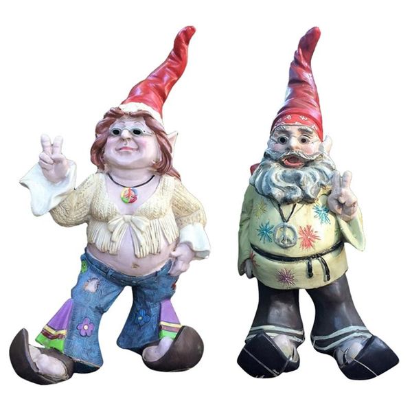 

garden decorations gnomes dude & babe sunglasses gnome resin cool couple statues ornament yard art decor