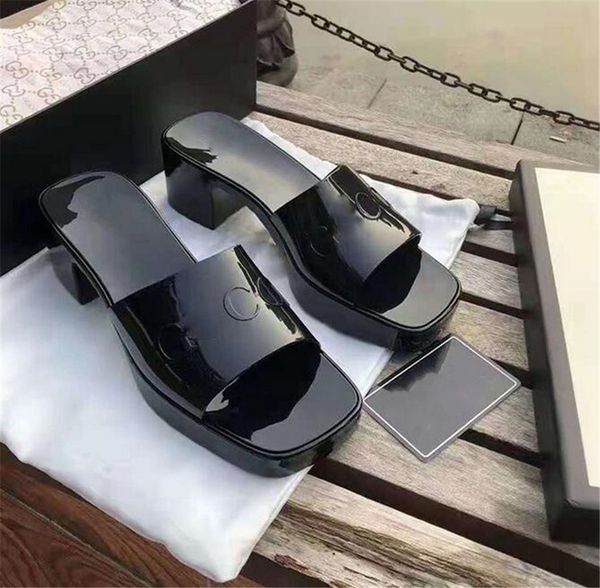 

classic women's casual sandals leather beach slippers ladies designer shoes female flip flops sandal brand slipper g908108, Black
