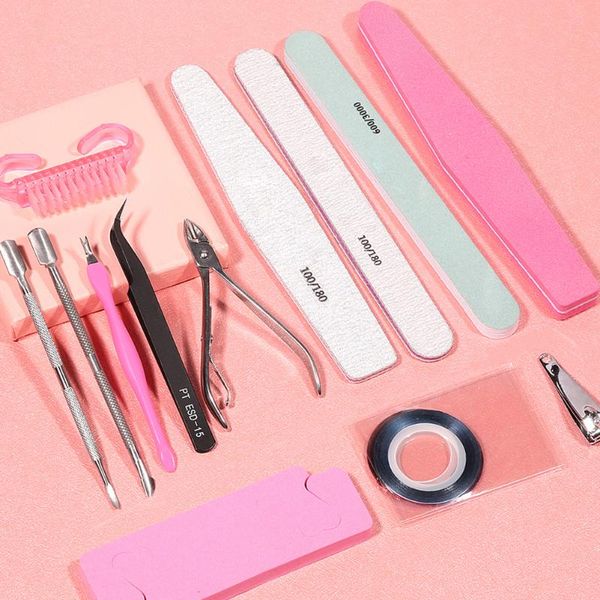 

13pcs manicure tools set nail file sponge scissors pedicure clippers kit art kits