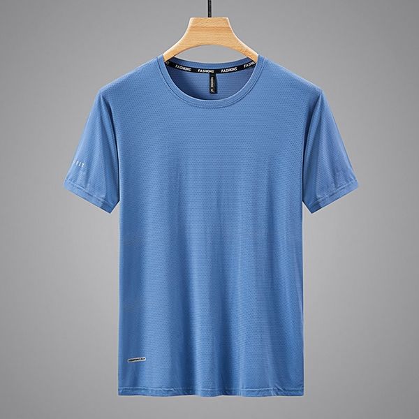 

casual sports breathable short sleeve t-shirt men's 2021 summer new ice youth loose round neck t-shirt, White;black