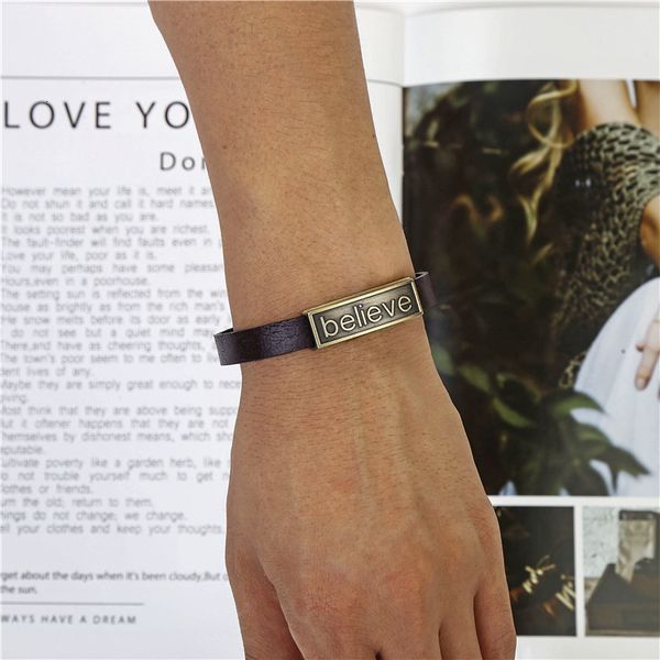 

bracelet fashion leather men's black jewelry, Golden;silver