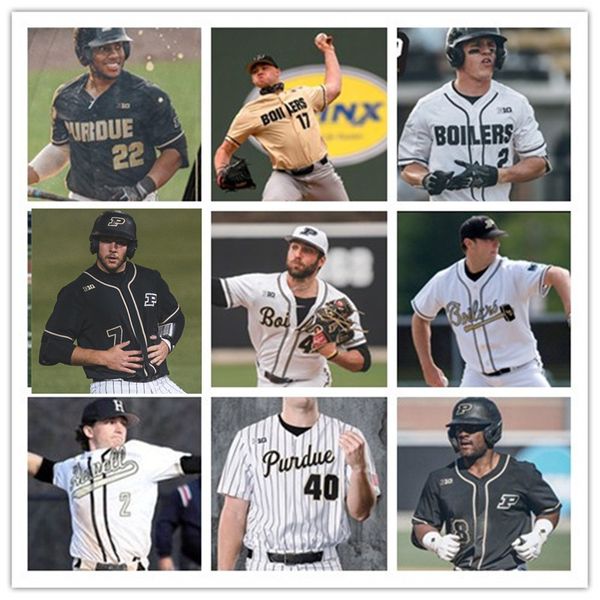 Personalizado Purdue Calvídios Costurados Baseball Jersey 27 Jack Firestone 31 Jeremy Schork 3 Tanner Haston 45 Jett Jackson 35 Landon Weins 41 Ricky Castro Nick Alvarado