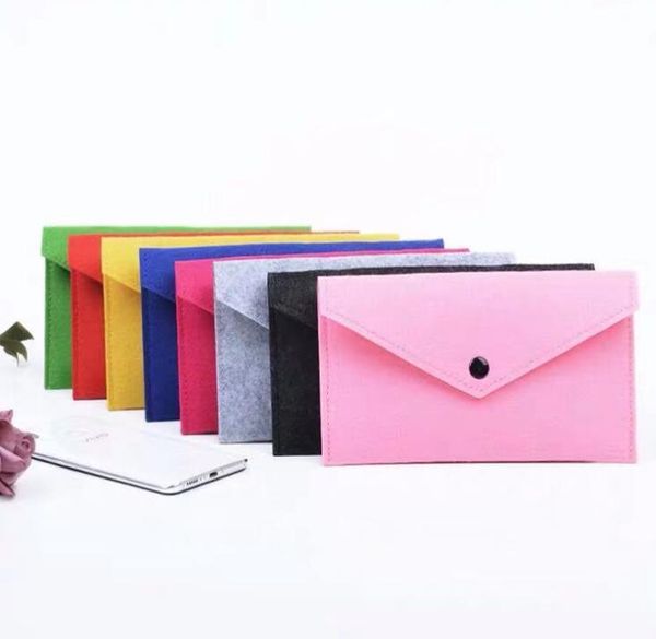 

dhl100pcs wallets women felt pillow shaped solid hasp long phone bag mix color, Red;black