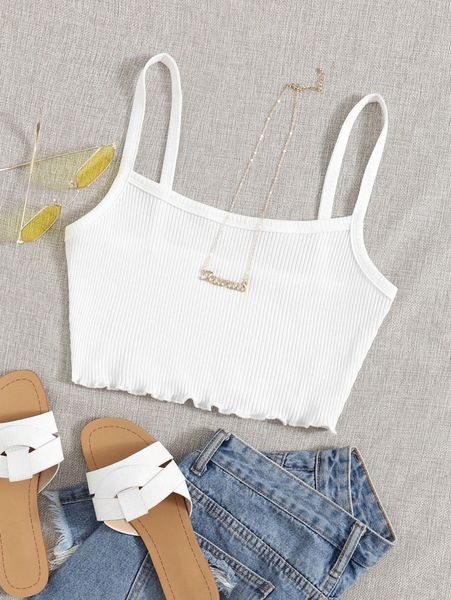 

lettuce edge cami p5no#, White