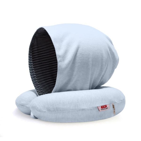 

pillow u-shaped travel neck ergonomic design shading protection hooded sleep care for cervical health christmas gift