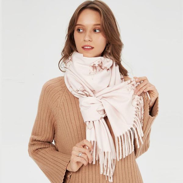 

scarves women's scarf, solid tassel long printed thickened warm and skin friendly soft scarf shawl for women, 210 * 75cm, Blue;gray