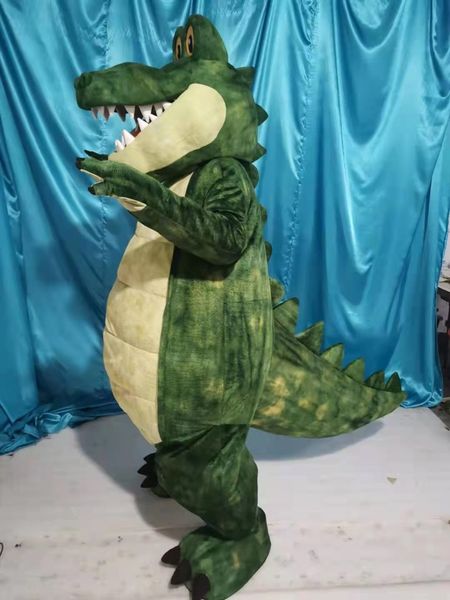 

real picture crocodile mascot costume fancy dress for halloween carnival party support customization, Red;yellow
