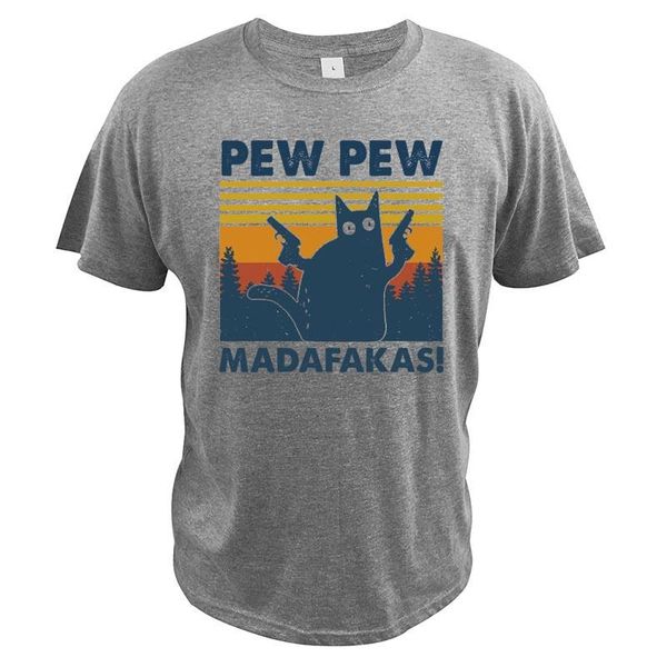 

men's t-shirts vintage cats pew madafakas funny crazy cat lovers t shirt graphic 100% cotton short sleeve tee, White;black