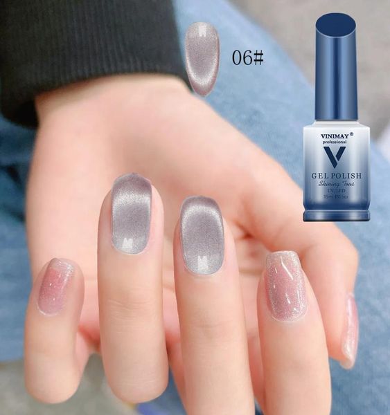 

nail gel 15ml ice muscle cat eye polish long lasting shiny reflective diamonds semi permanent diy art varnish cosmetics tslm1, Red;pink