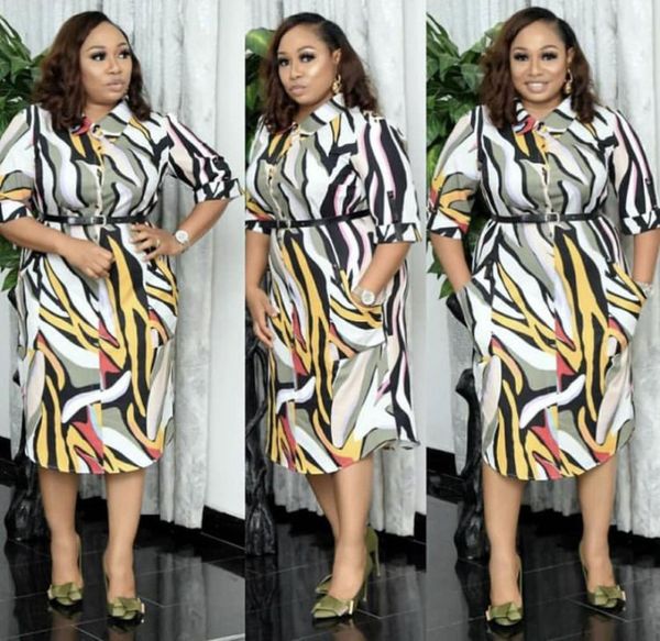 

ethnic clothing 2021 summer african women printing short sleeve polyester dress dresses for, Red