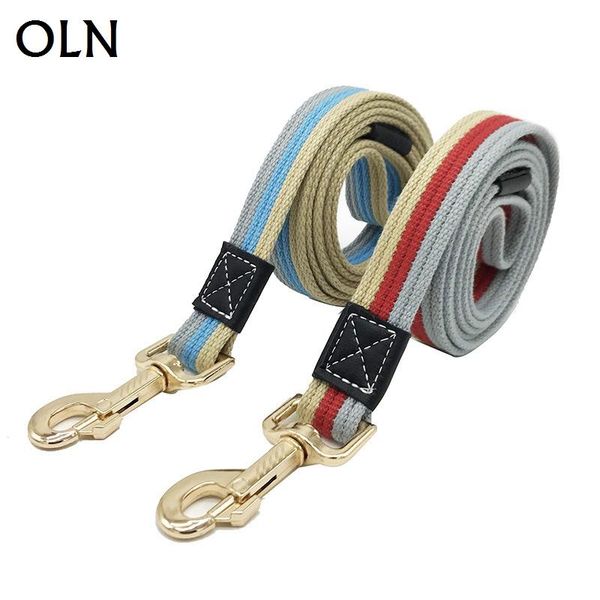 

dog collars & leashes striped canvas pet leash, thick classic rope