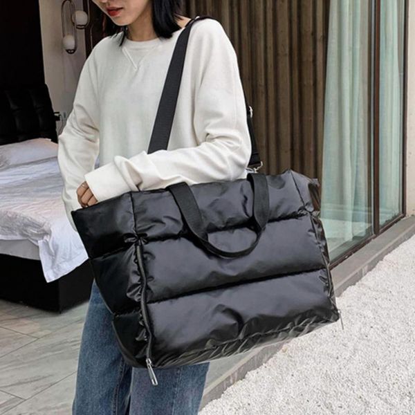 

evening bags winter large capacity tote shoulder bag for women 2021 waterproof nylon space pad cotton feather down big female handbags