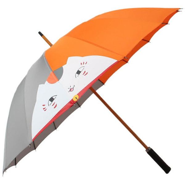 

umbrellas japanese long handle animation peripheral umbrella sun rain parasol female windproof golf mens gift