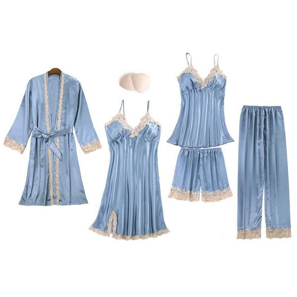 

women's sleepwear woman robes summer silk satin robe bathrobe kimono peignoir femme women home clothes lace bathrobes, Black;red