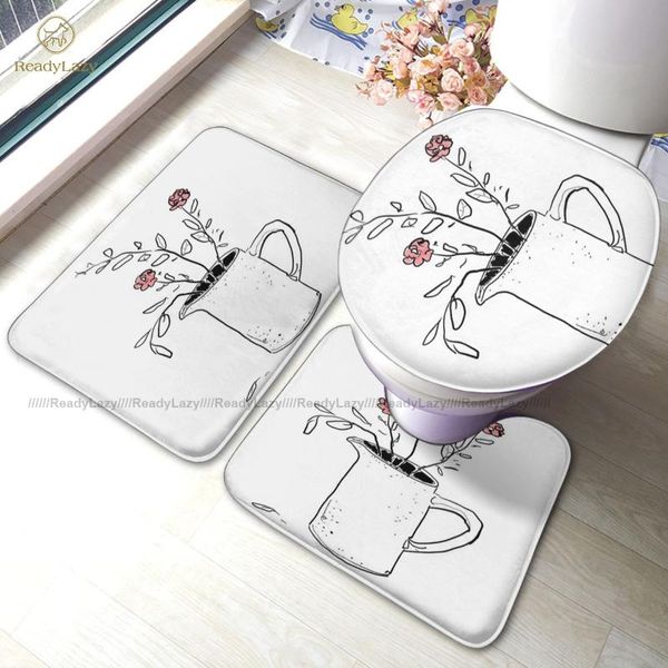

wild flower bath mat vintage polyester 3 piece bathroom set foot soft rug mats