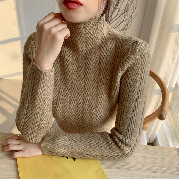 

autumn and winter new turtleneck sweater women pullover long sleeve slim knitted sweater fashion bottoming shirt sweaters, White;black