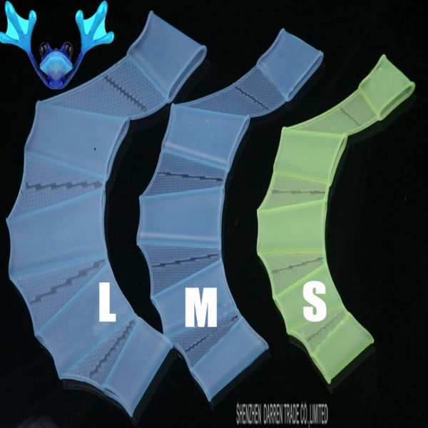 

pairs soft silicone swimming fins flippers frog hand swim web webbed glove multi size training paddle dive useful & gloves