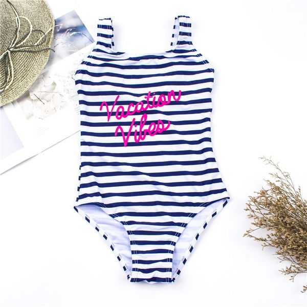 

7~14years kids swimwear brand new striped girls one piece swimsuit monikini children beachwear bathing suit a355