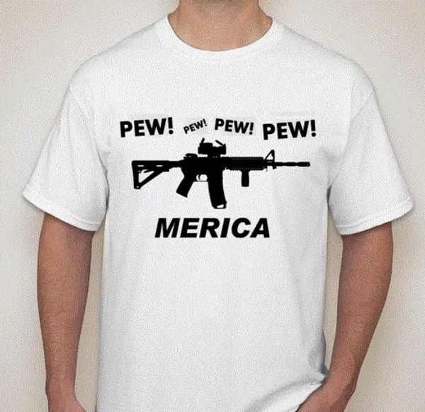 

merica pew pew pew 2a 2nd amendment gun rights lover t shirt, White;black