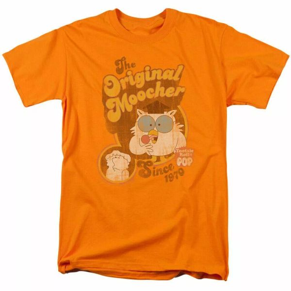 

tootsie pop original moocher t shirt mens licensed sucker mr owl tee orange, White;black