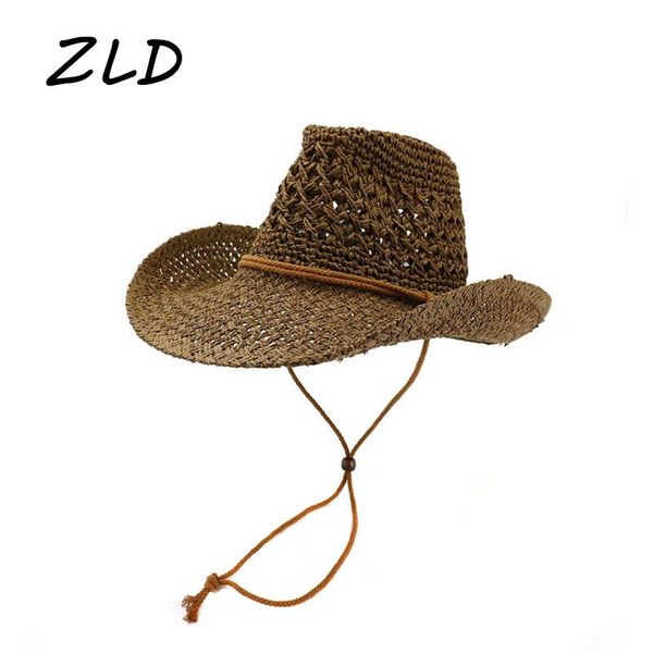 

cloches handmade straw hat western cowboy fashion sun cap outdoor wide brim sunhat casual summer shade anti uv hats for woman