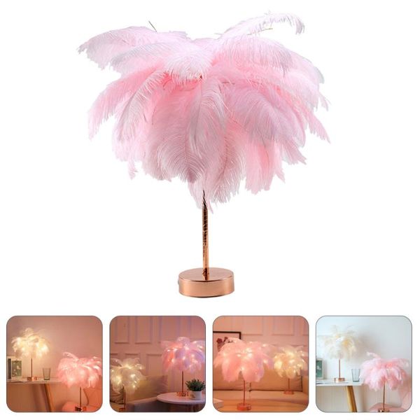 

table lamps valentine's day gift room decoration romantic light led feather lamp