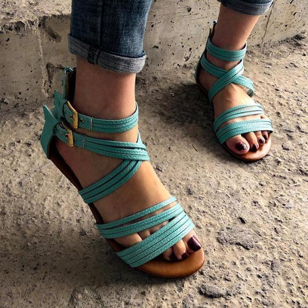 

sandals fashion womens flat summer zipper beach open toe breathable shoes roman solid soft soled non slip ytmtloy, Black