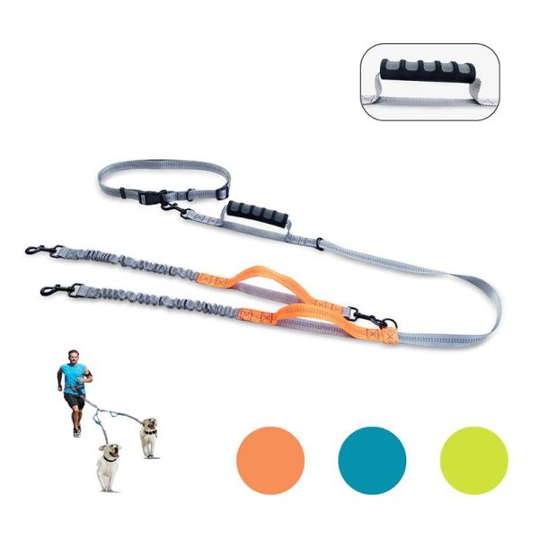 

hands dog leash with padded hand nylon retractable large dogs running adjustable waist belt pet accessories collars & leashes
