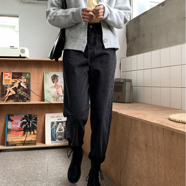 

women's jeans woman high waist clothes wide leg denim clothing blue streetwear vintage quality fall fashion harajuku straight pant ar8k
