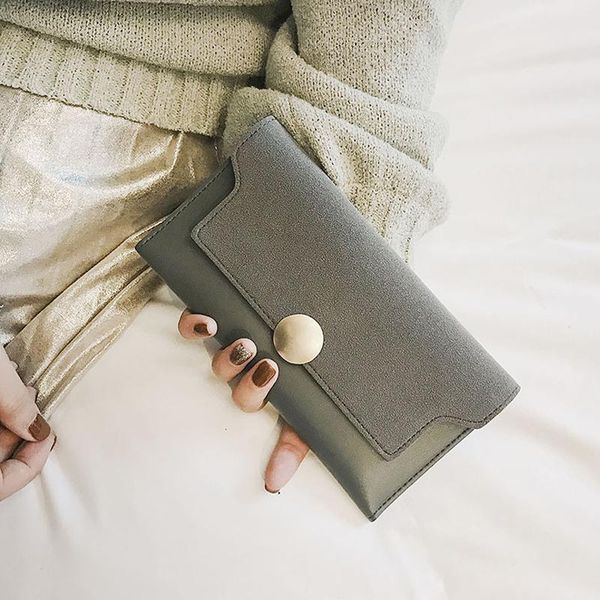 

clutch bags retro matte color long wallet 2021 fashion leisure multi-functional hand bag with texture lady's