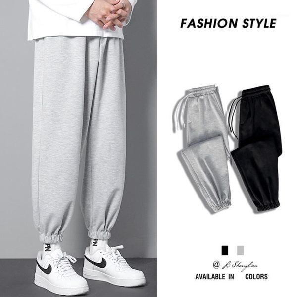 

men's pants ruihuo casual men clothing korean style sweatpants trousers m-3xl 2021 arrival, Black