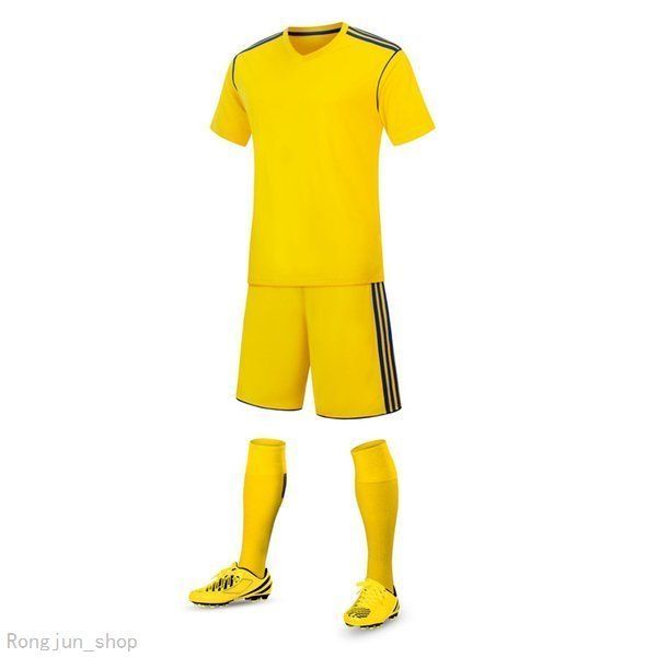 

20 21 short sleeve children's light board soccer sets jerseys football suit boys and girls' class team training dragon boat ue, Black