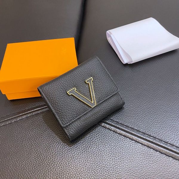 

2021 mans cowhide wallet women luxurys designers bags handbag old flower printing l bag genuine leather ladies wallets men folding card hold, Red;black